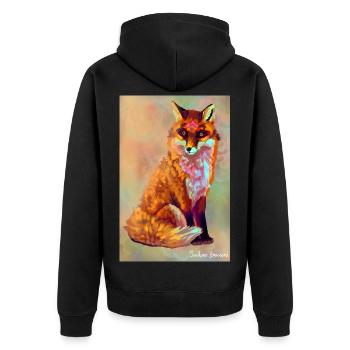 Renard illustration - Veste à capuche bio Premium Unisexe - noir - Dos - Nico (187cm)