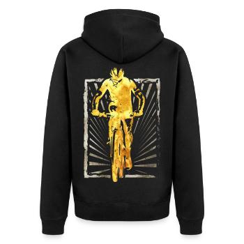 Mountain bike | Mountain biker | Mountain biking | MTB - Unisex Premium Organic Zip Hoodie - black - Back - Nico (187cm)