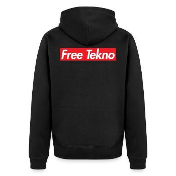 Free Tekno Supremacy - Unisex Premium Organic Zip Hoodie - black - Back - Nico (187cm)