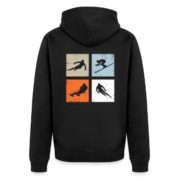 Slalom Ski Alpin Ski Course Vintage - Veste à capuche bio Premium Unisexe - noir - Dos - Nico (187cm)
