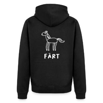 Färt - Unisex Premium Bio Zip Hoodie - Schwarz - Hinten - Nico (187cm)