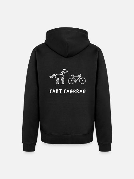 Färt Fahrrad - Unisex Premium Bio Zip Hoodie - Schwarz