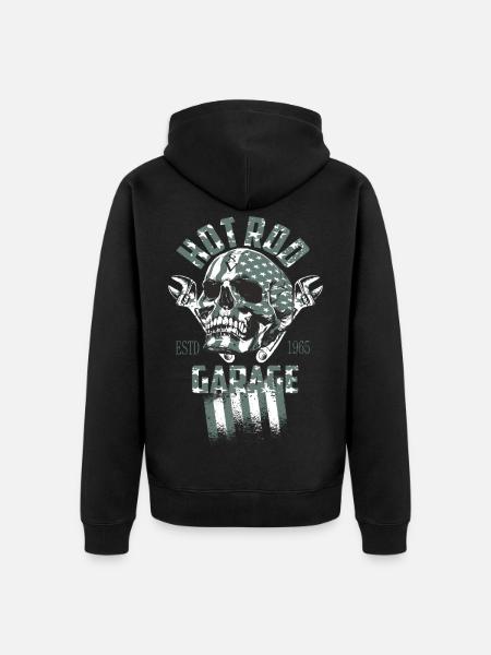 Hot Rod Garage - Unisex Premium Bio Zip Hoodie - Schwarz