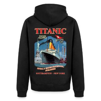 TITANIC SPIRIT creation Louis RUNEMBERG © Adagp - Unisex Premium Organic Zip Hoodie - black - Back - Nico (187cm)