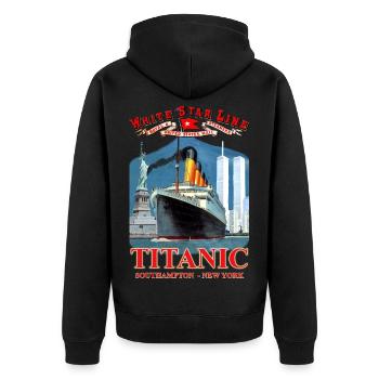 TITANIC SPIRIT creation Louis RUNEMBERG © Adagp - Unisex Premium Organic Zip Hoodie - black - Back - Nico (187cm)