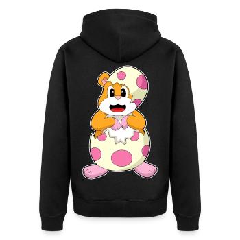 Hamster Eggshell - Unisex Premium Organic Zip Hoodie - black - Back - Nico (187cm)