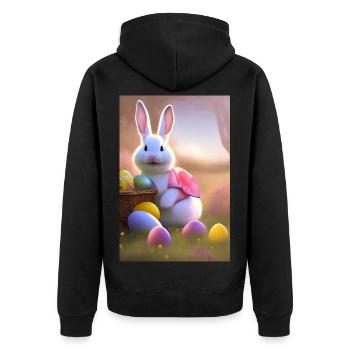 Lapin de Pâques avec œufs de Pâques - Veste à capuche bio Premium Unisexe - noir - Dos - Nico (187cm)