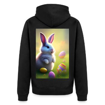 Lapin de Pâques avec œufs de Pâques - Veste à capuche bio Premium Unisexe - noir - Dos - Nico (187cm)