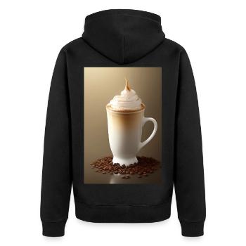 Café, grains de café - Veste à capuche bio Premium Unisexe - noir - Dos - Nico (187cm)