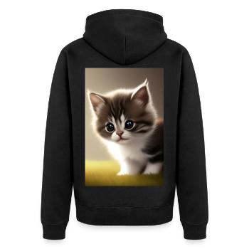 Bébé chat - Veste à capuche bio Premium Unisexe - noir - Dos - Nico (187cm)