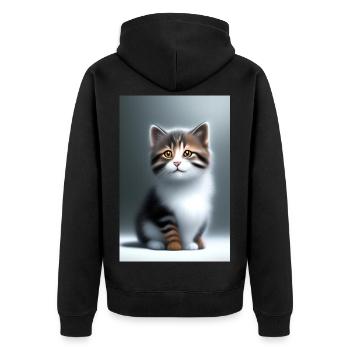 Bébé chat - Veste à capuche bio Premium Unisexe - noir - Dos - Nico (187cm)
