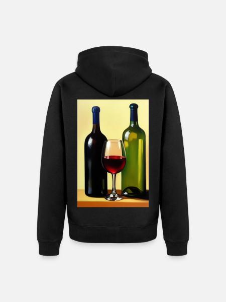 Wein Trinker - Unisex Premium Bio Zip Hoodie - Schwarz