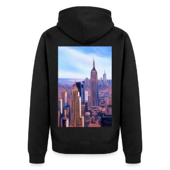 Horizon de la ville de New York - Veste à capuche bio Premium Unisexe - noir - Dos - Nico (187cm)