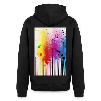 Splashes of paint and lines - Unisex Premium Organic Zip Hoodie - black - Back - Nico (187cm)
