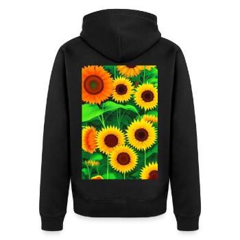 Tournesols - Veste à capuche bio Premium Unisexe - noir - Dos - Nico (187cm)