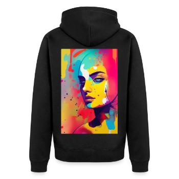 Art abstrait - Veste à capuche bio Premium Unisexe - noir - Dos - Nico (187cm)