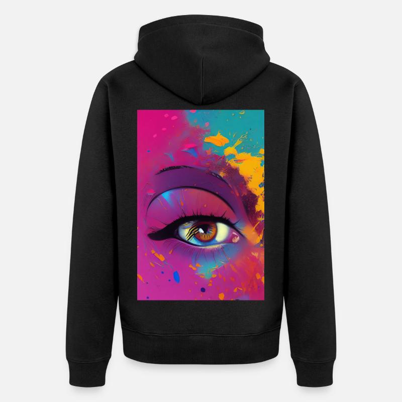 Abstrakte Kunst - Unisex Premium Bio Zip Hoodie - Schwarz