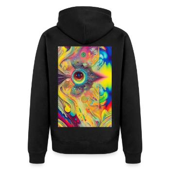 Art abstrait - Veste à capuche bio Premium Unisexe - noir - Dos - Nico (187cm)