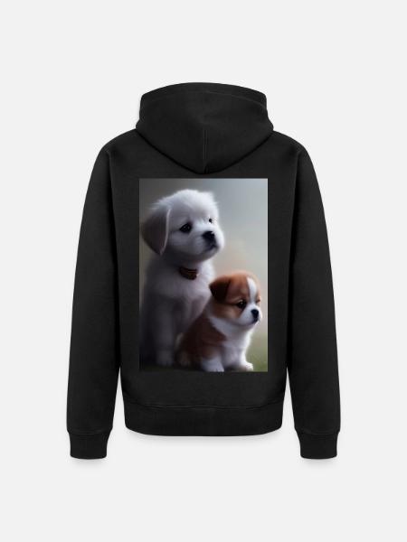 Baby Hund - Unisex Premium Bio Zip Hoodie - Schwarz