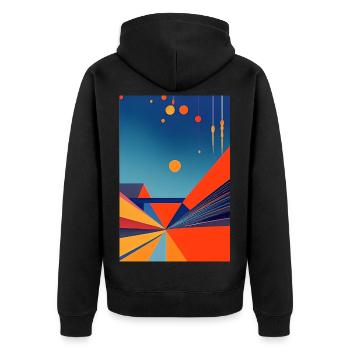 Art abstrait - Veste à capuche bio Premium Unisexe - noir - Dos - Nico (187cm)