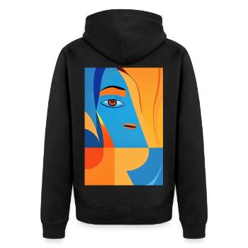 Art abstrait - Veste à capuche bio Premium Unisexe - noir - Dos - Nico (187cm)