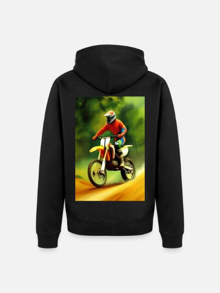 Motocross Riding - Unisex Premium Organic Zip Hoodie - black