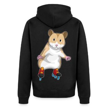 Hamster Inline skating Inline skates - Unisex Premium Bio Zip Hoodie - Schwarz - Hinten - Nico (187cm)