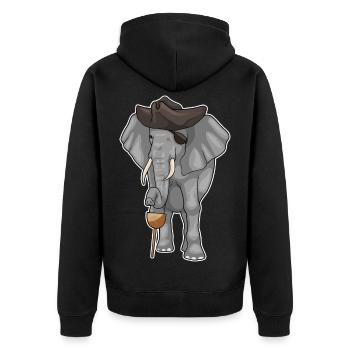 Elephant Pirate Wooden Leg Eye Patch - Veste à capuche bio Premium Unisexe - noir - Dos - Nico (187cm)