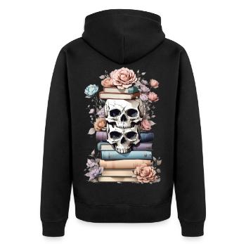 Piles de livres - Veste à capuche bio Premium Unisexe - noir - Dos - Nico (187cm)