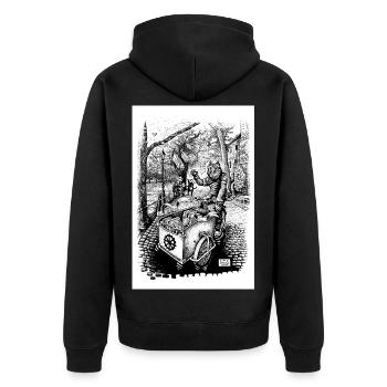Pendant ce temps à Cracovie [Pologne] - Veste à capuche bio Premium Unisexe - noir - Dos - Nico (187cm)