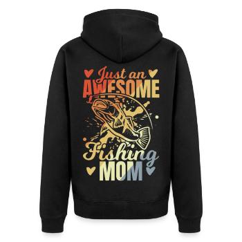 Nur eine fantastische Angel Mutter - Unisex Premium Bio Zip Hoodie - Schwarz - Hinten - Nico (187cm)