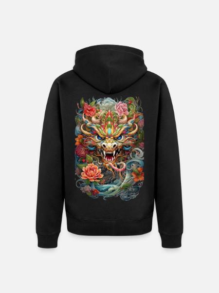 Dragon - Veste à capuche bio Premium Unisexe - noir