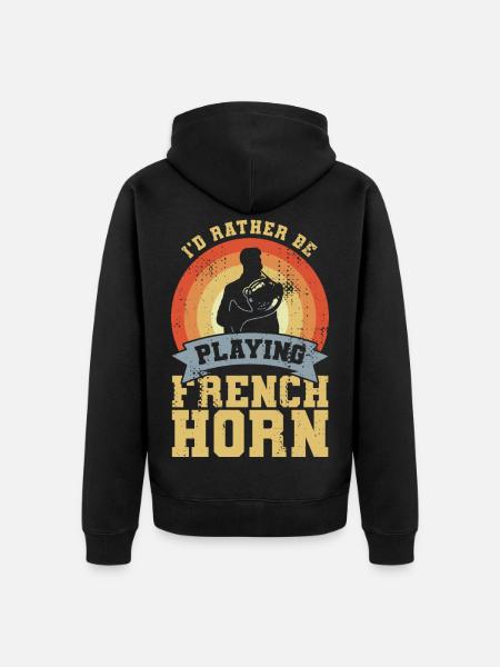 Lustiger Waldhornist Witz - Unisex Premium Bio Zip Hoodie - Schwarz