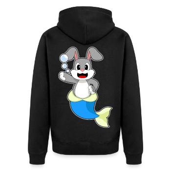 Sirène lapin - Veste à capuche bio Premium Unisexe - noir - Dos - Nico (187cm)