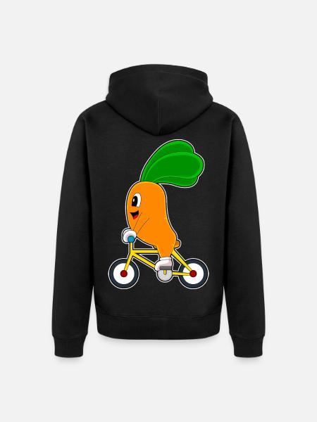 Carrot Bicycle - Unisex Premium Organic Zip Hoodie - black