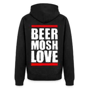 Bière Mosh Love Lettre Blanche - Veste à capuche bio Premium Unisexe - noir - Dos - Nico (187cm)