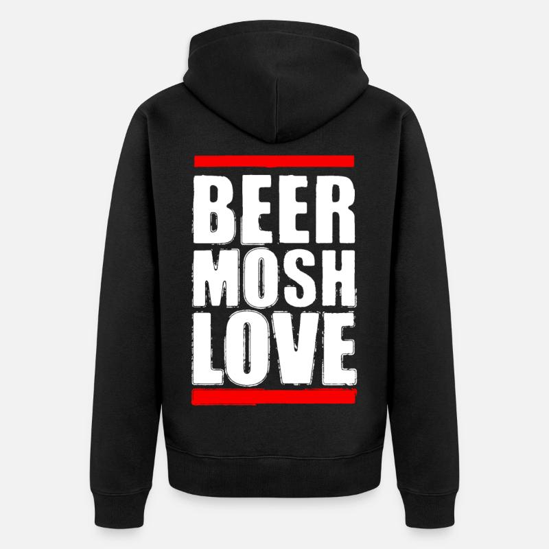 Bière Mosh Love Lettre Blanche - Veste à capuche bio Premium Unisexe - noir