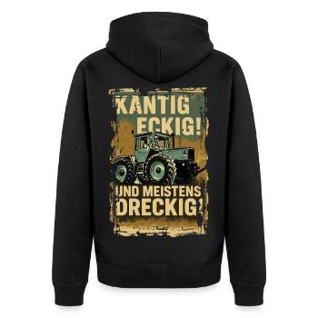 MB Trac - Unisex Premium Bio Zip Hoodie - Schwarz - Hinten - Nico (187cm)