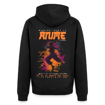 Anime Man - Unisex Premium Organic Zip Hoodie - black - Back - Nico (187cm)
