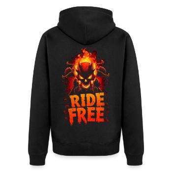 Roulez gratuitement en Hellbike - Veste à capuche bio Premium Unisexe - noir - Dos - Nico (187cm)