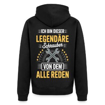 Legendary Mechanic - Mechanic Craftsman - Unisex Premium Organic Zip Hoodie - black - Back - Nico (187cm)