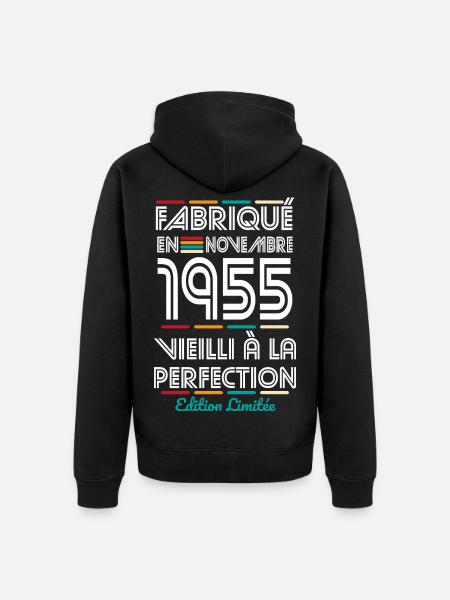 70th Anniversary - Made in November 1955 - Unisex Premium Organic Zip Hoodie - black
