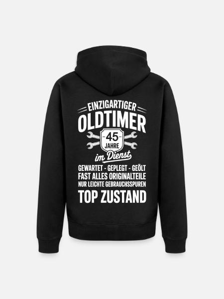 Company anniversary: 45 years of service - Unisex Premium Organic Zip Hoodie - black