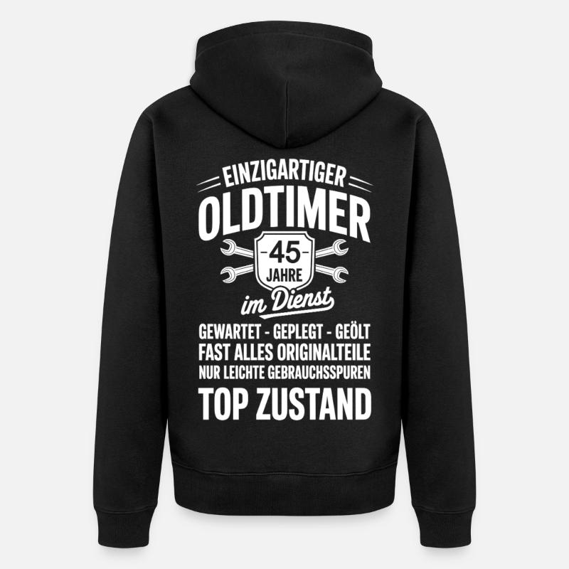 Anniversaire de l’entreprise : 45 ans de service - Veste à capuche bio Premium Unisexe - noir