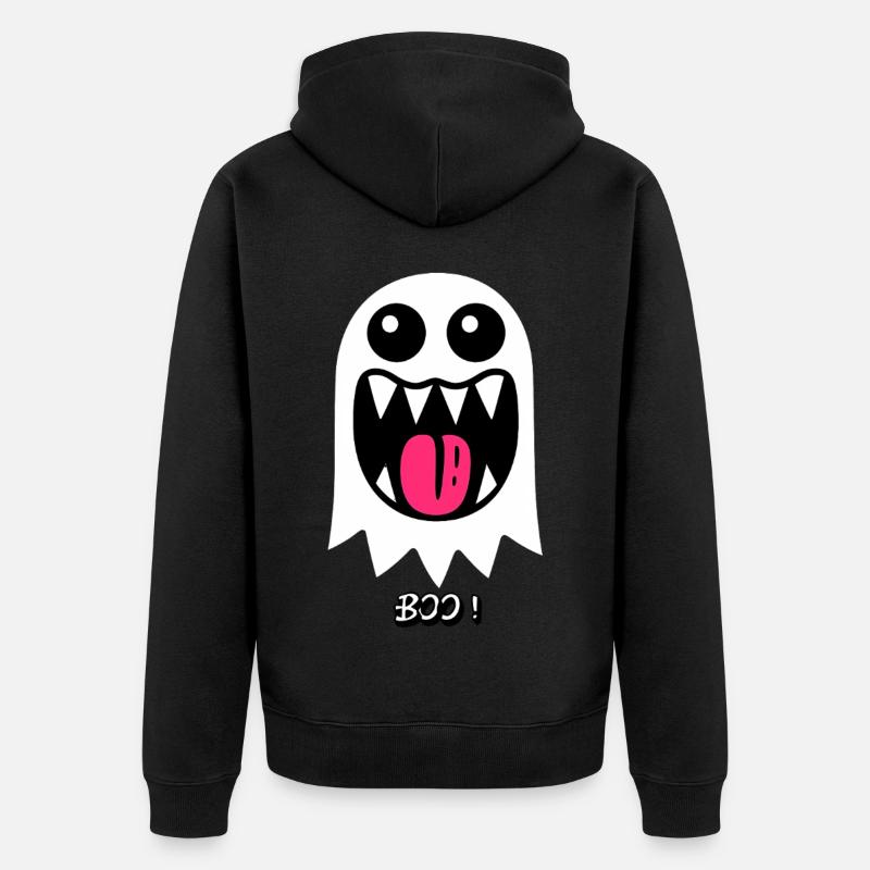 Ghost Buh - Unisex Premium Bio Zip Hoodie - Schwarz