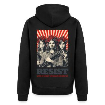Résister à Rosensturm - Veste à capuche bio Premium Unisexe - noir - Dos - Nico (187cm)