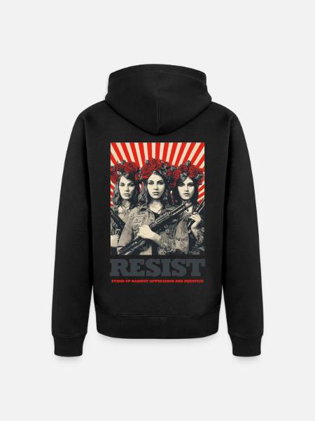 Resist Rosensturm - Unisex Premium Bio Zip Hoodie - Schwarz