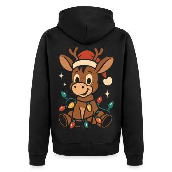 Costume de Noël d’Elfe Âne Âne - Veste à capuche bio Premium Unisexe - noir - Dos - Nico (187cm)