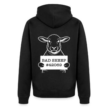 Mauvais mouton – Motif drôle de mouton - Veste à capuche bio Premium Unisexe - noir - Dos - Nico (187cm)