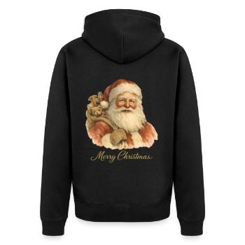 Joyeux Noël Père Noël - Veste à capuche bio Premium Unisexe - noir - Dos - Nico (187cm)
